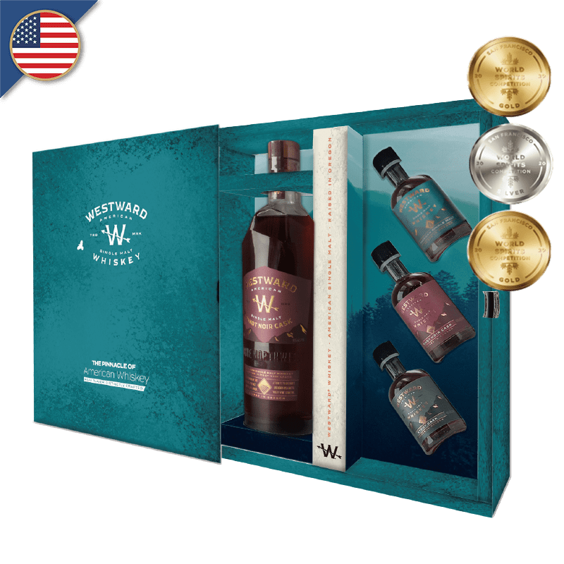 AMERICAN WESTWARD SINGLE MALT DRAWER-STYLE GIFT BOX (700ml*1+50ml*3) PINOT NOIR CASK