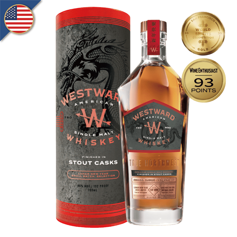 美國威蓋堡WESTWARD WHISKEY 單一麥芽威士忌黑啤酒桶 2024龍年限量版#218-229 46%