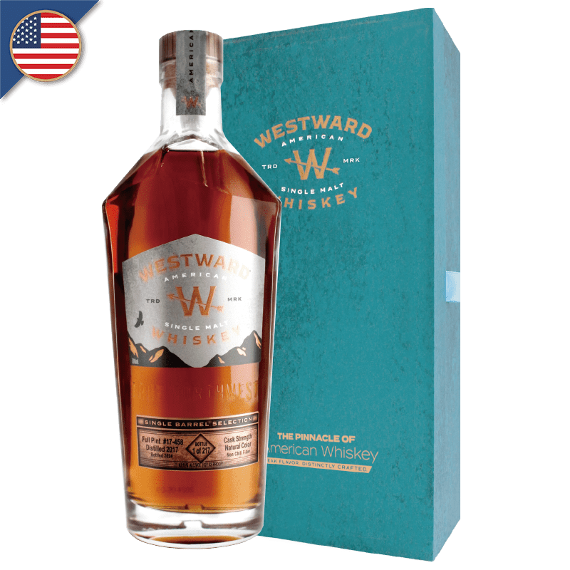 AMERICAN WESTWARD SINGLE MALT WHISKEY FULL PINT #17-458 2017 63.51%